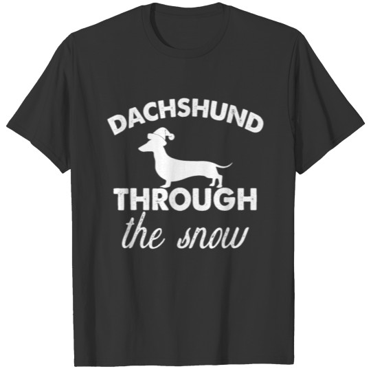Dachshund through the snow Dashing Christmas T-shirt