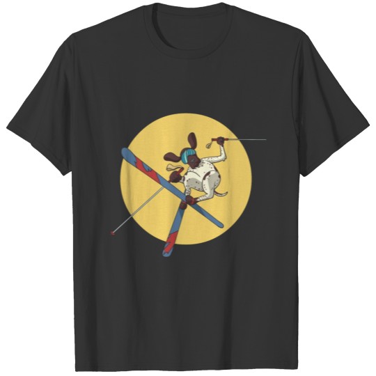 German Shorthaired Pointer dog skiing T Shirts
