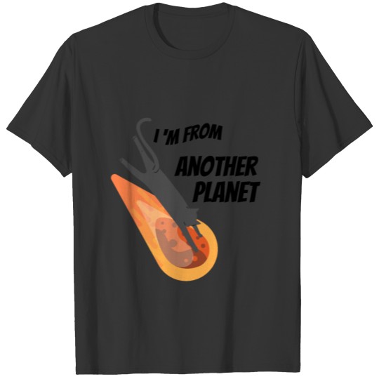 black cat from another planet T-shirt