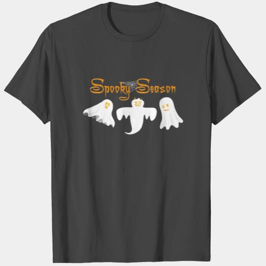Spooky Season Pumpkin Spider Ghost Halloween T Shirts