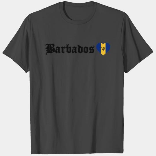 Barbados Flag Blackletter Heart Bajan Independence T Shirts