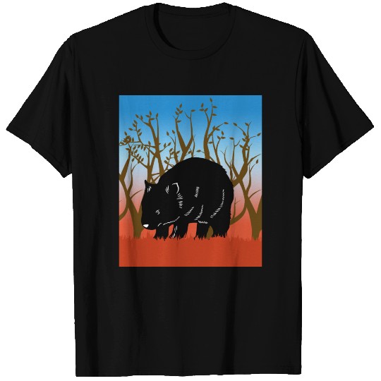 Wombat In The Outback In Australia T Shirts