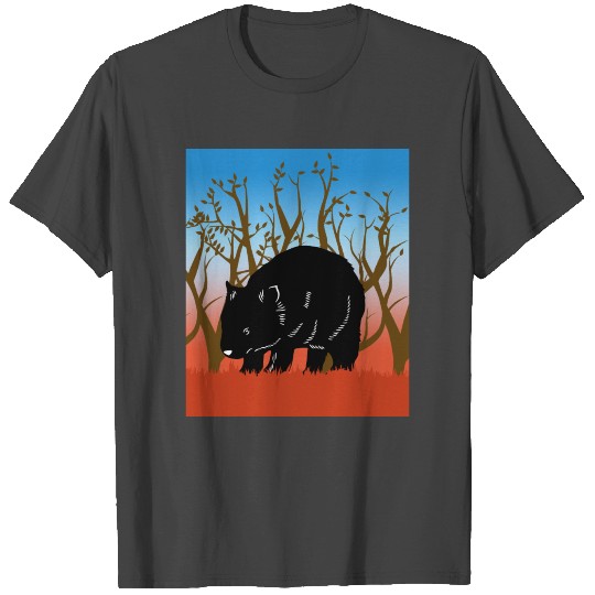 Wombat In The Outback In Australia T Shirts