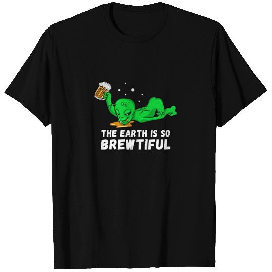 Funny Drunk ET Alien Beer Drinker Craft Beer T Shirts