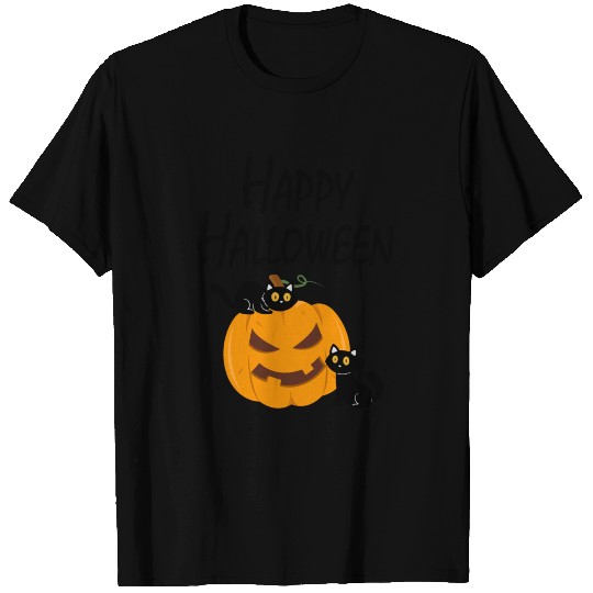 Happy Halloween cat pumpkin gift T Shirts