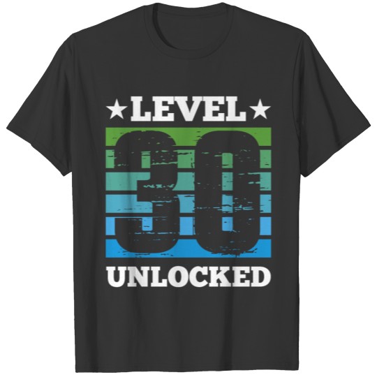 Level 30 Unlocked Vintage Birthday Saying T Shirts