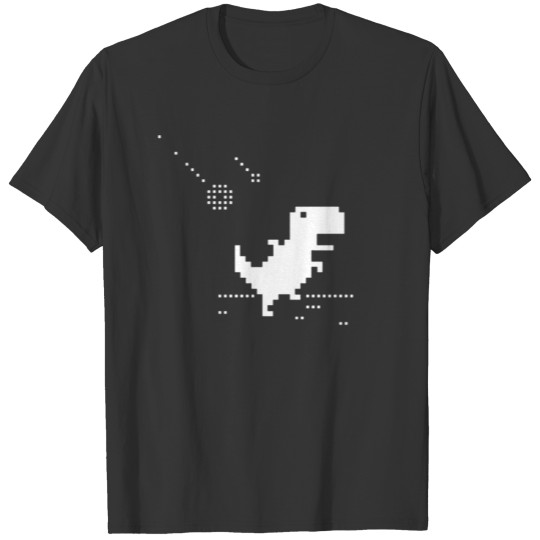 No Internet T-rex Pixel Meteor Funny Nerd Offline T Shirts