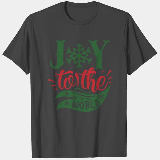 Joy To The World Christmas Typography Slogan T Shirts