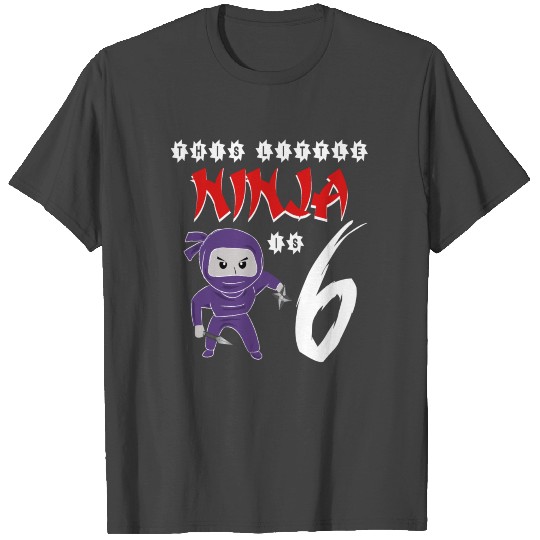 6th Birthday Party Girl Boy Kids Ninja Birthday T Shirts