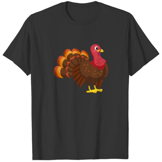 Funny thanksgiving cartoon turkey standing T-shirt