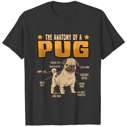 Dog Pug Dog Lover Anatomy Gift T-shirt