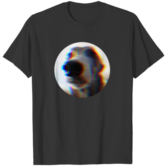 Greyhound Face - Circle Glitch Design T-shirt