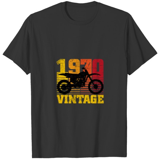 Vintage 1970 Motocross Dirt Bike 50Th Birthday Gif T Shirts