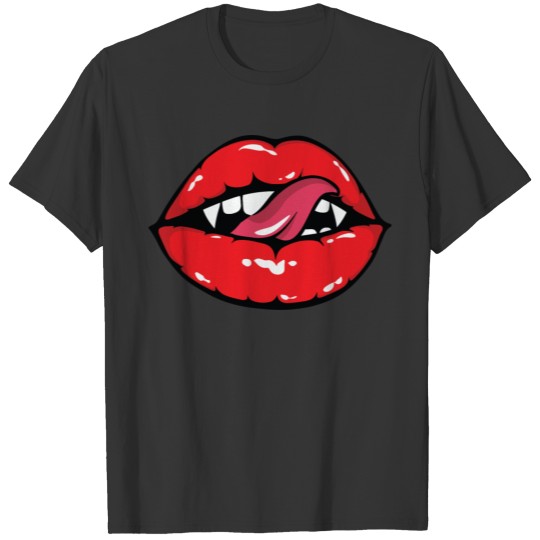 Sexy Vampire Lips Halloween T-shirt