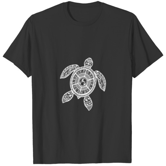 White Tribal Hawaiian Tattoo Boho Sea Turtle Gift T Shirts