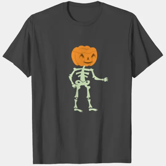 Halloween Skeleton with Jack o lantern T Shirts