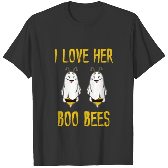 Halloween I Love Her Boo Bees Matching Part 2 T Shirts