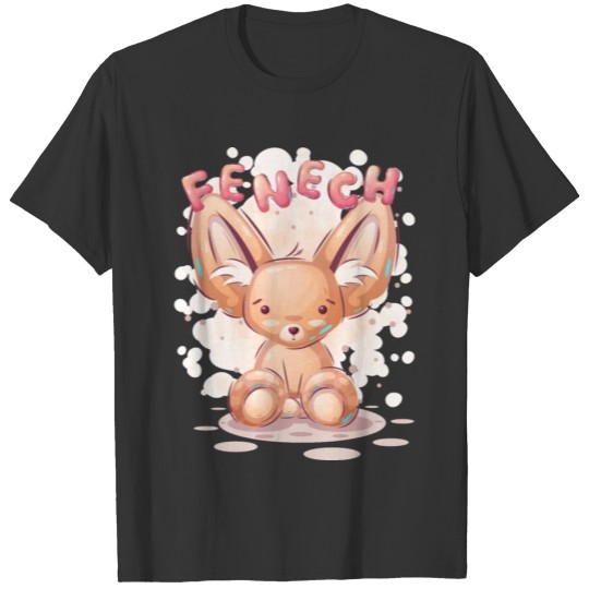 Cute Funny Cartoon Fennec Fox Character Animal T-shirt