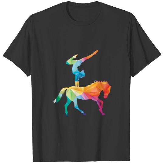 Vaulting Abstract Gymnast Horse Acrobats Gift T Shirts