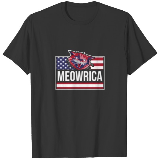 Meowrica Cat Outift for a Patriotic Cat Owner T-shirt