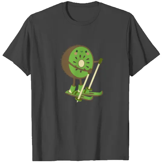 Skiwi Kiwi Ski Skier Fruit Fruits Winter T Shirts