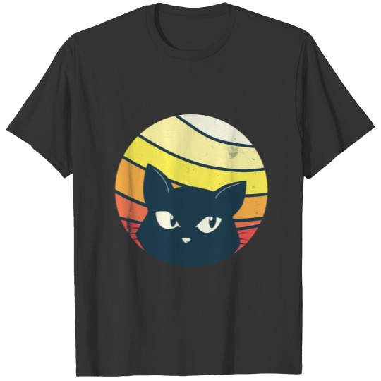 Cat Sunset Retro Design T-shirt