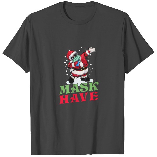 Dabbing Santa X-Mas Wearing Mask Christmas Gift T Shirts