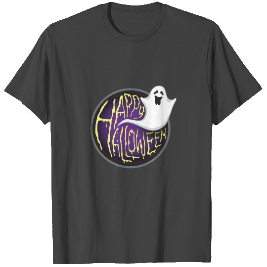 Ghost Happy Halloween Purple T Shirts