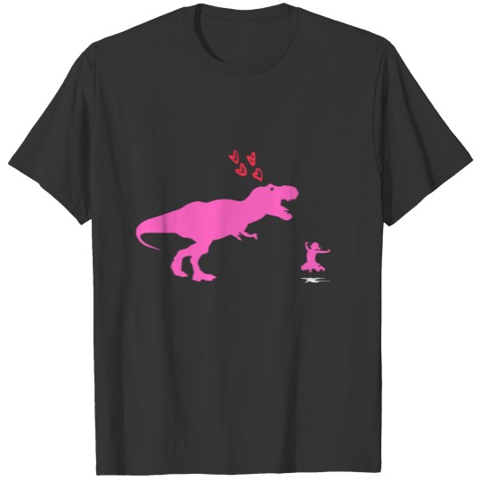 Pink T Rex Loves its Little Girl, Dino Lover T Shirts