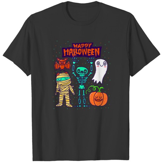 Happy Halloween Skeleton Pumpkin Ghost Cute Kids B T-shirt
