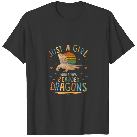 Just A Girl Who Loves Bearded Dragons Funny Bearde T-shirt