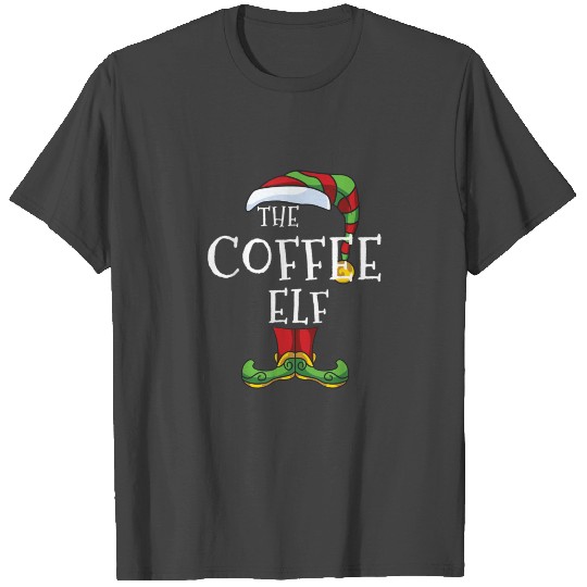 Coffee Elf Family Matching Christmas Group Gift T Shirts