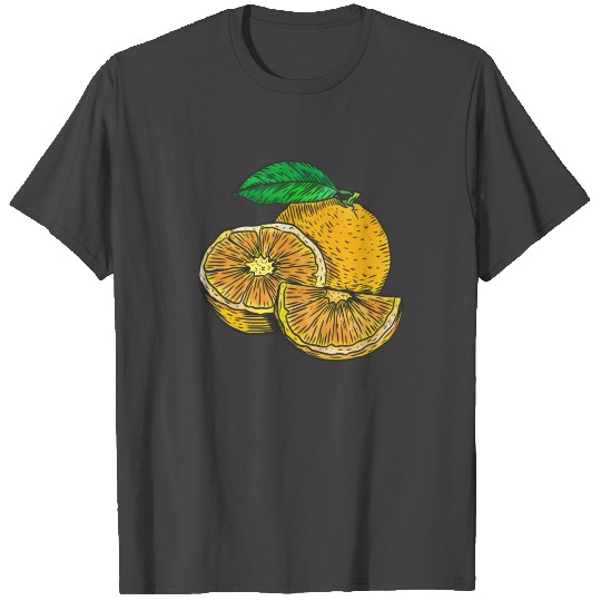 Frash Orange Fruit illustration T Shirts