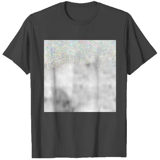 Silver Holographic Glitter Pretty Fancy Sparkling T Shirts