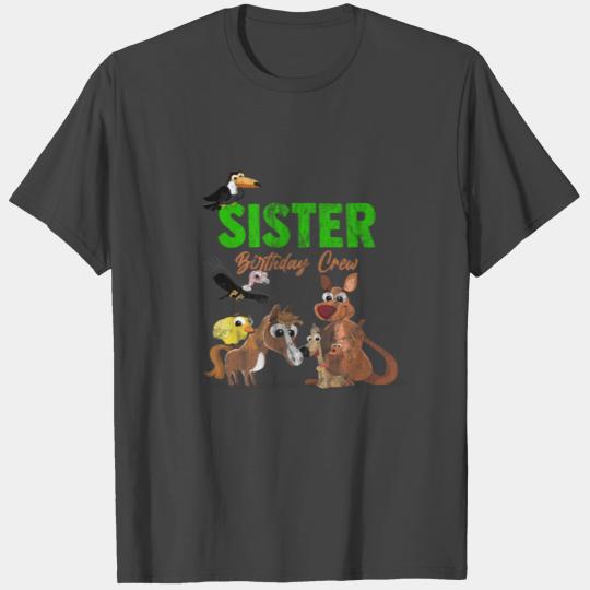 Sister Birthday Crew Farm Animals Barnyard Party T Shirts