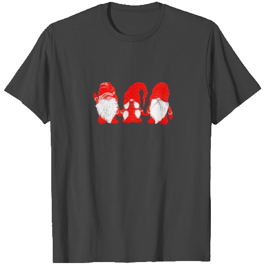 Three gnomes in red costume Christmas - Hanging T Shirts