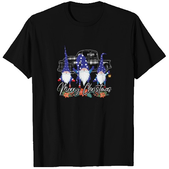 Blue Gnomes Buffalo Plaid Truck - funny T Shirts