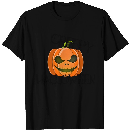 creepy halloween pumpkin T Shirts