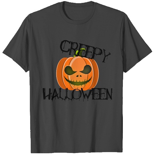 creepy halloween pumpkin T Shirts