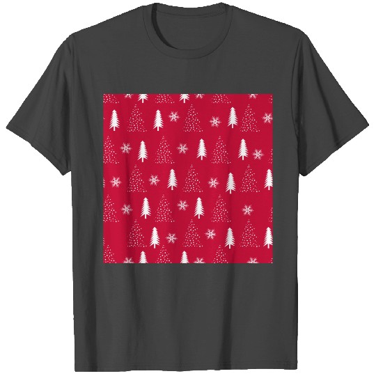 Santas Workshop Red and White Christmas Trees T Shirts