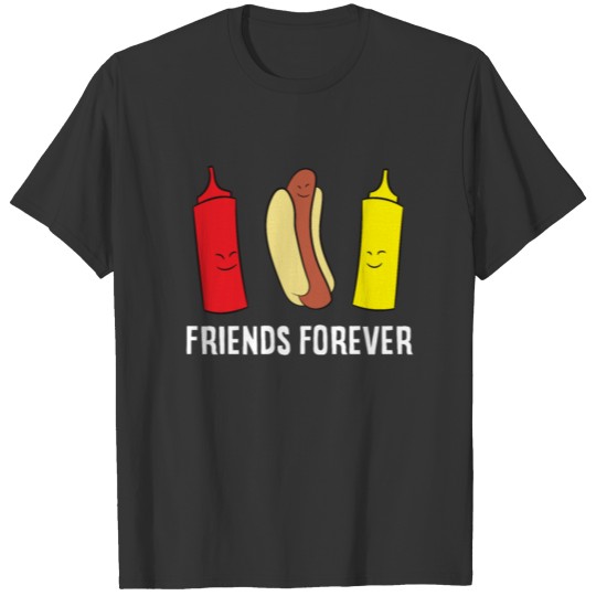 Hot Dog Ketchup Mustard Friends Forever Cute T Shirts