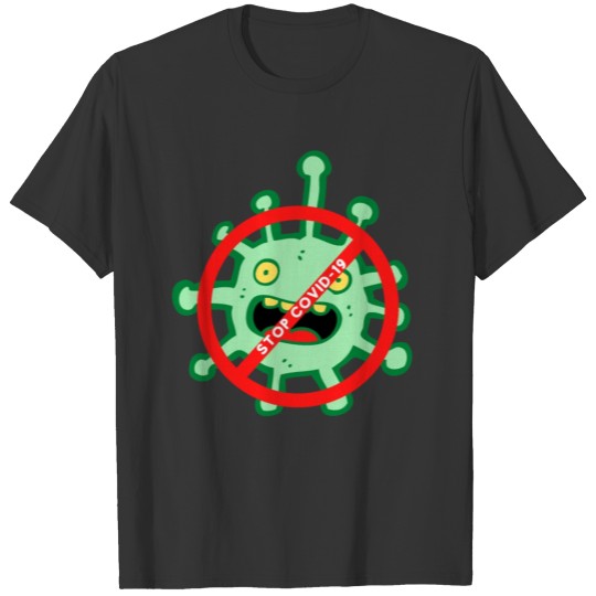 STOP COVID 19 - No Cartoon Green Virus T-shirt