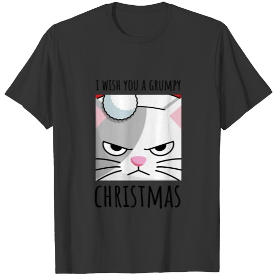 I wish you a grumpy Christmas funny cat gift idea T-shirt