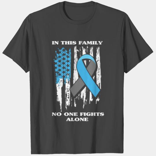 No one fights alone US Flag T1D Diabetes Awareness T Shirts