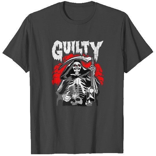 Guilty Grim Reaper Looking Down Hourglass T Shirts