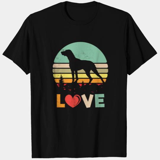 Retro Love German Shorthaired Pointer Dog T Shirts -