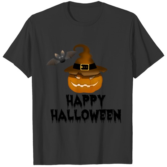 Happy Halloween bat pumpkin T-shirt