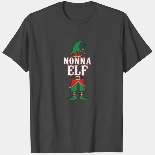 Nonna Elf Italian Grandma Family Christmas design T Shirts