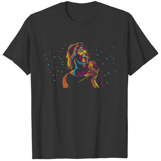 Colorful Abstract Art Singing Woman Band Musician T Shirts