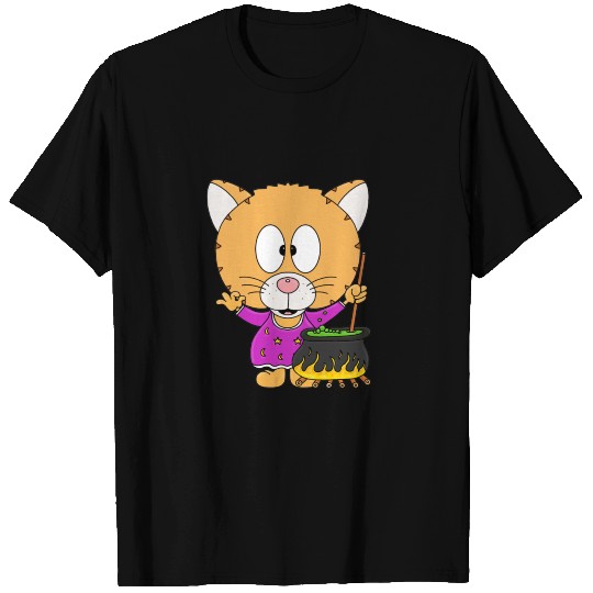 Cat - Witch - Soup - Halloween - Cook - Fun T Shirts